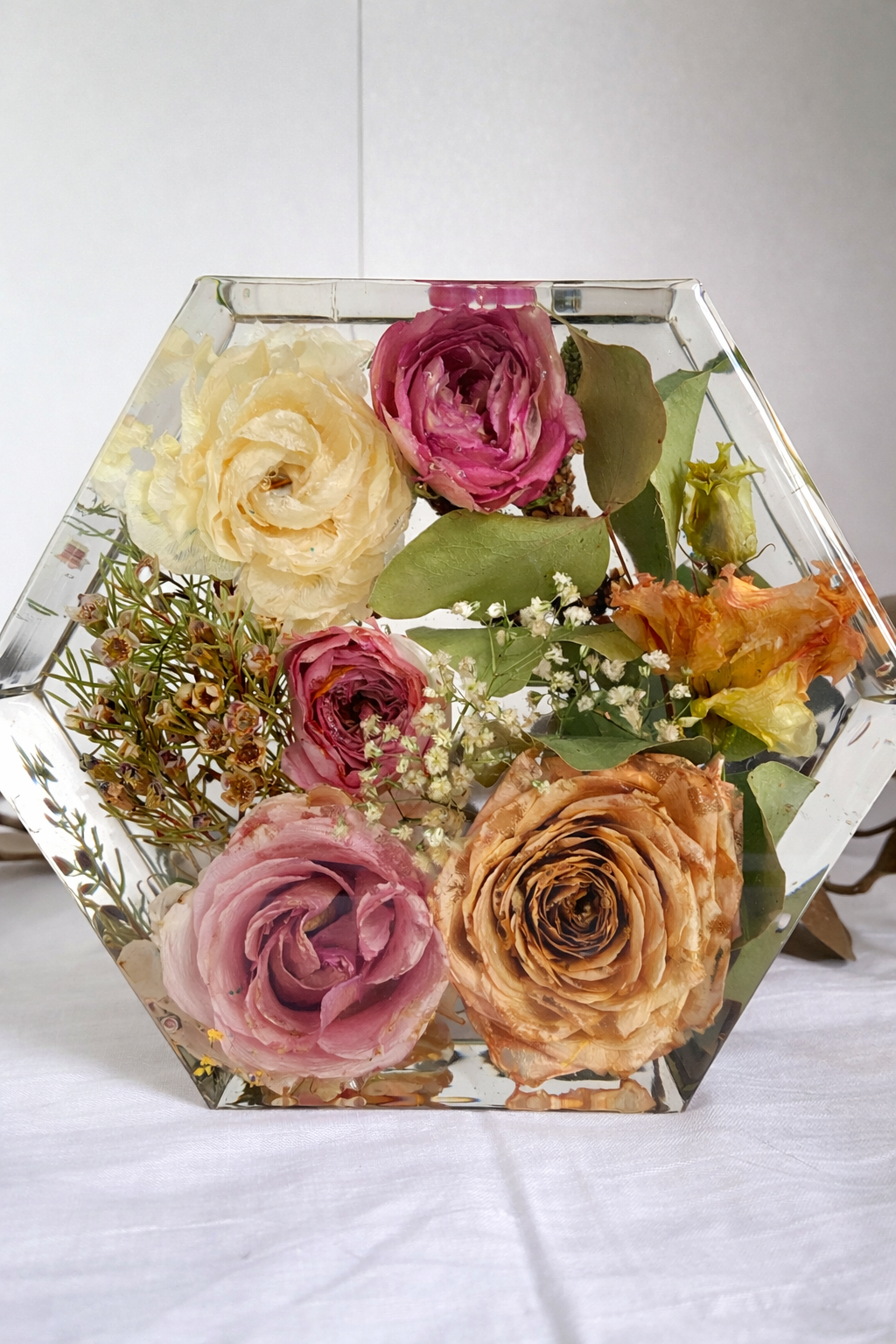 Brautstraußkonservierung Hexagon