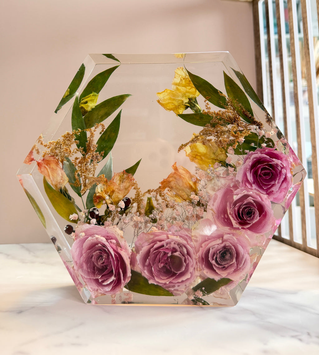 Brautstraußkonservierung Hexagon